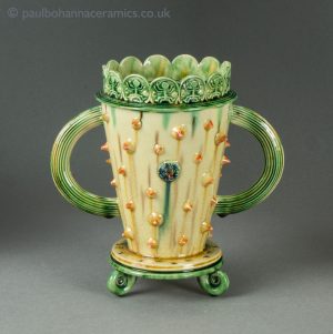 Loving cup with thorns, on spiral feet. Front 1.