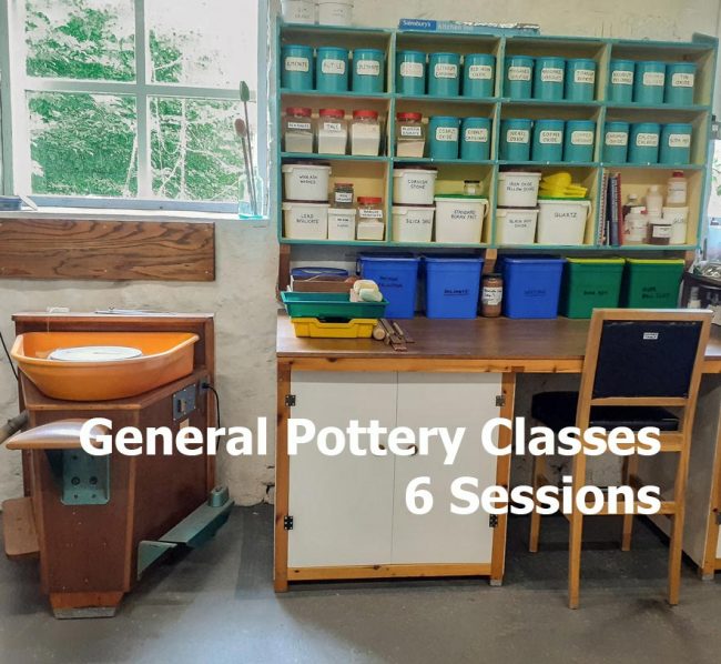General Pottery Classes at the Sweeney Pottery. Six classes x 3 hours each.