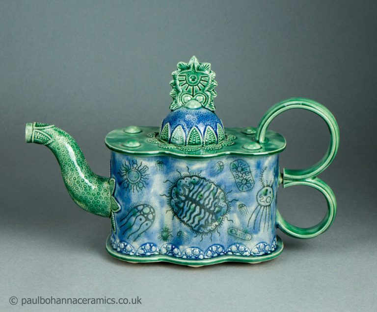Paul Bohanna ceramics. Wavy teapot number 3. "The Tea of Life".